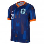 Günstige Fußballtrikots Niederlande Frenkie de Jong 21 Kinder Auswärtstrikot EURO 2024 Kurzarm